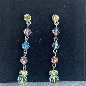 Earring and necklace set multi color crystals